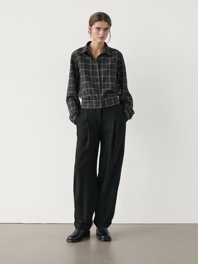 Zara Рубашка в клетку с поясом