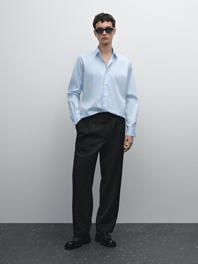 Zara Рубашка SLIM FIT из стрейч-хлопка 100%