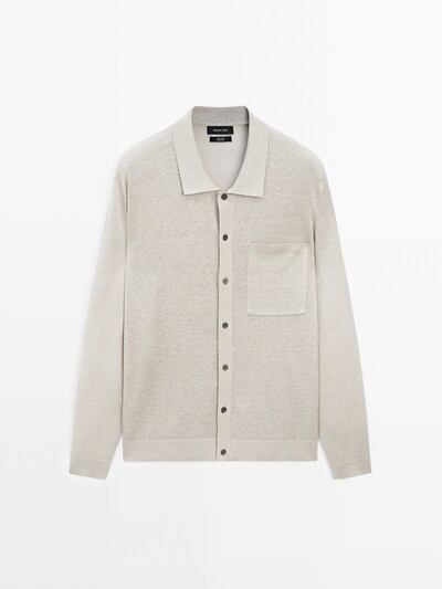 Zara Кардиган с вязаным карманом из 100% льна