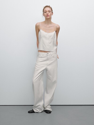 Zara Топ с кружевом и пуговицами