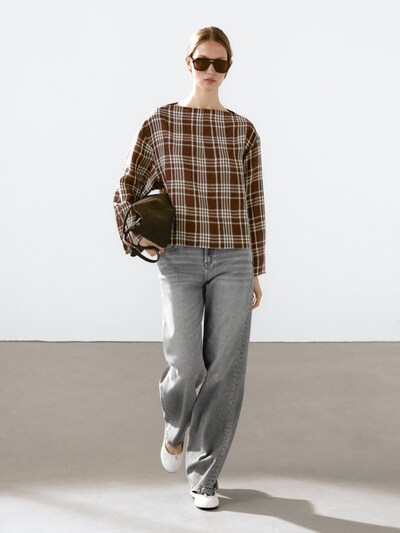 Zara Облегающая рубашка в клетку