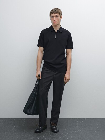 Zara Рубашка поло с коротким рукавом из 100% хлопка