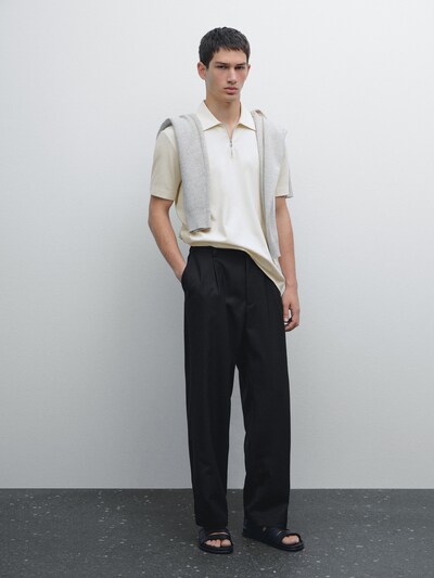 Zara Рубашка поло с коротким рукавом из 100% хлопка