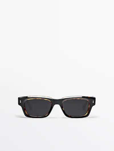 Zara Прямые узкие солнцезащитные очки в черепаховом панцире