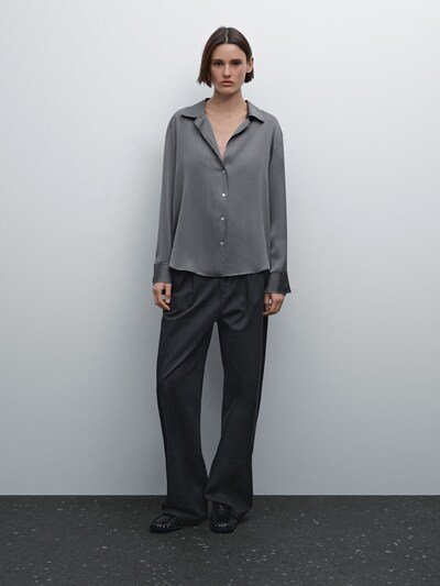 Zara Струящаяся атласная рубашка с манжетами