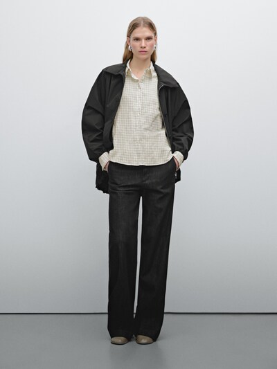 Zara Клетчатая рубашка из хлопчатобумажной смеси