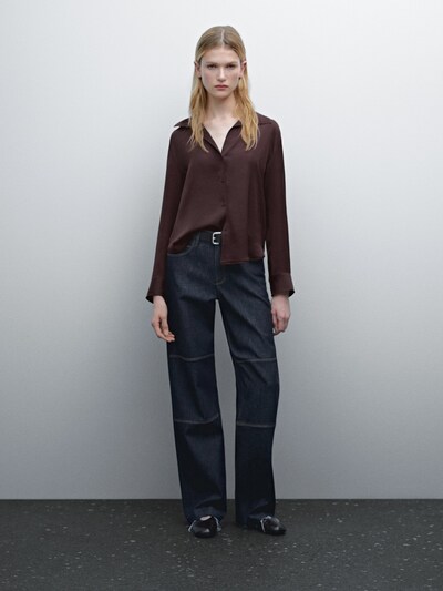 Zara Струящаяся атласная рубашка