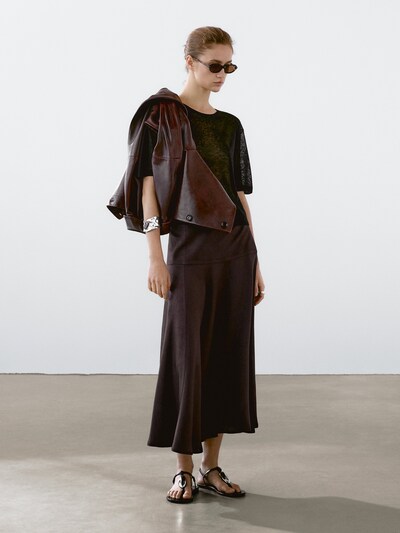 Zara Джемпер из льняной смеси с коротким рукавом купить с доставкой.