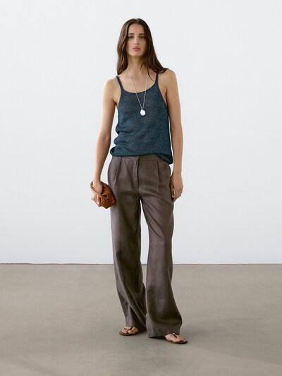 Zara Вязаный топ с круглым вырезом горловины