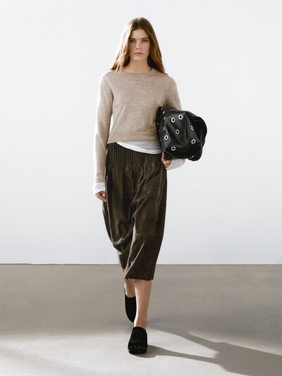 Zara Трикотаж меланжевого цвета из 100% льна