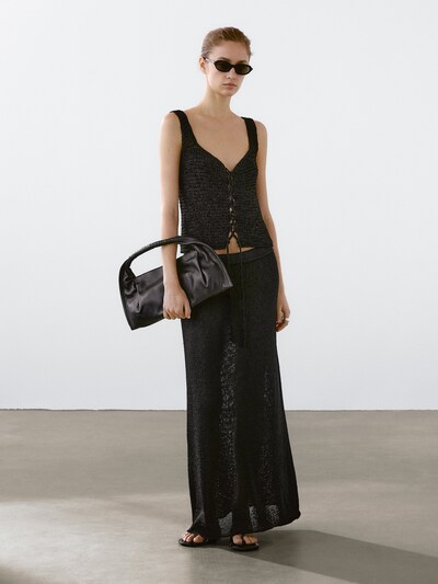 Zara Вязаный топ крючком с корсетом