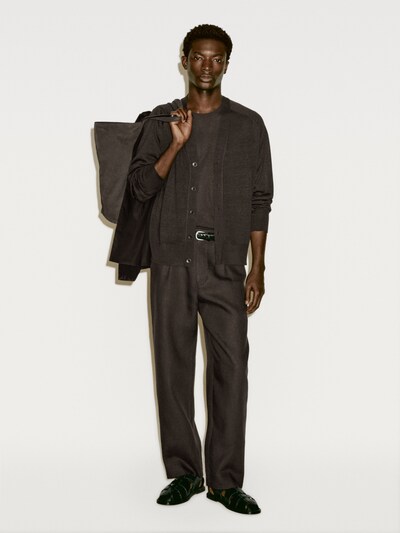 Zara Вязаный кардиган из смеси шелка шелковицы тутового цвета - лимитированная серия