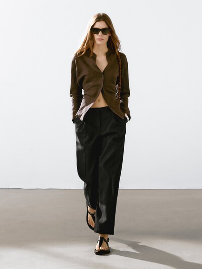 Zara Струящиеся костюмные брюки с вытачками