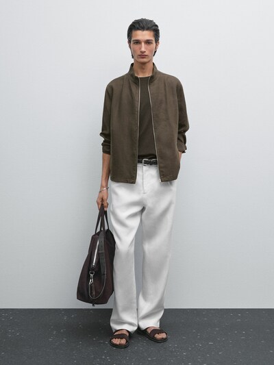 Zara Куртка-бомбер из 100% льна