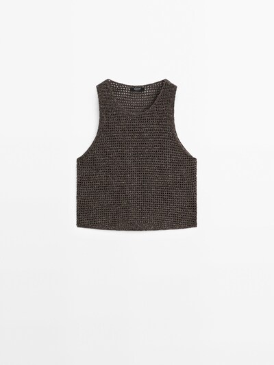 Zara Ажурный трикотажный топ из хлопчатобумажной смеси