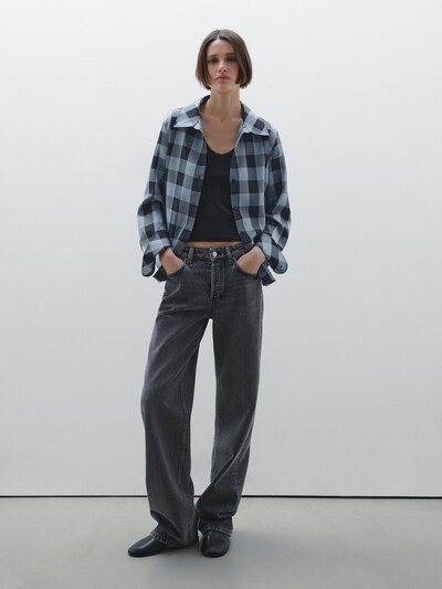 Zara Облегающая рубашка в клетку