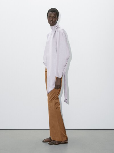 Zara Струящаяся рубашка с глубоким вырезом на спине - студия