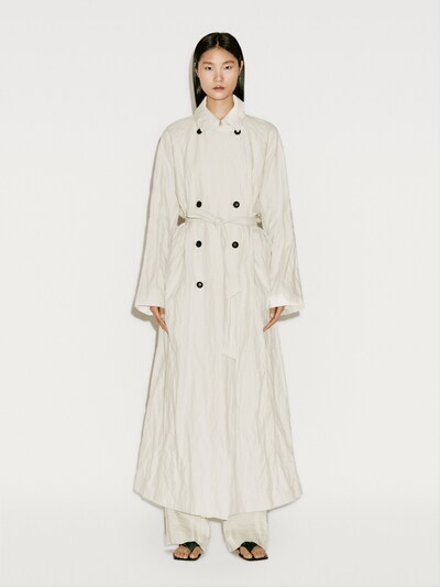 Zara Длинный объемный тренч из хлопчатобумажной смеси - лимитированная серия