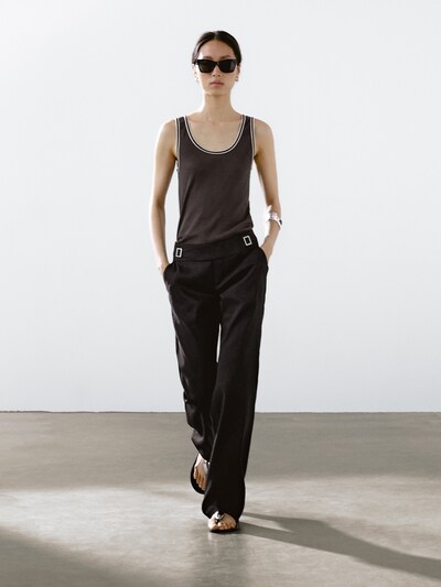 Zara Топ в рубчик из 100% хлопка