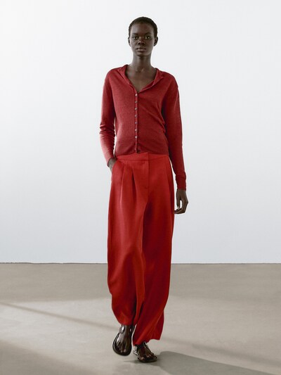 Zara Кардиган с длинным рукавом из 100% льна