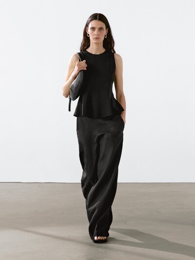 Zara Топ с баской на бретельках