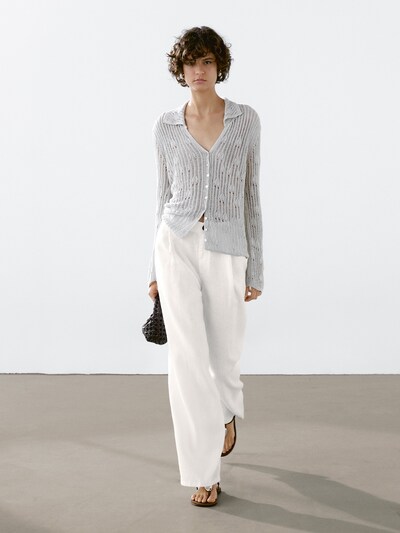 Zara Кардиган-водолазка из ажурного трикотажа