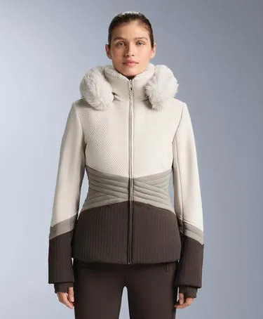 Утепленная куртка для горных лыж суперплотной посадки, защищенная от воды с блоками цветов PRIMALOFT®