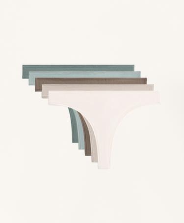 Zara Набор из 5 трусов танга из смесового хлопка