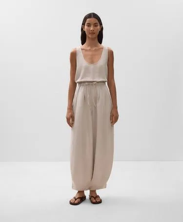 LINEN BLEND BALLOON JUMPSUIT