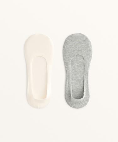 Zara 2 пары носков-невидимок из смесового хлопка со средним вырезом купить с доставкой.