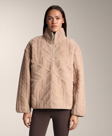 Zara Толстовка из искусственной овчины со снежинками