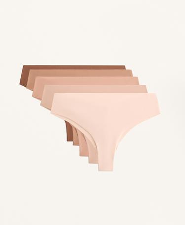 Zara 5 трусов бразильяна из полиамида, невидимые