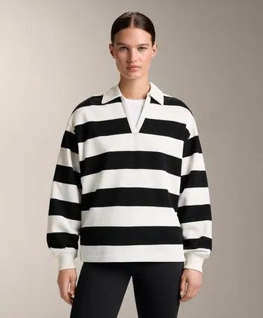 Поло в полоску из пике с хлопком