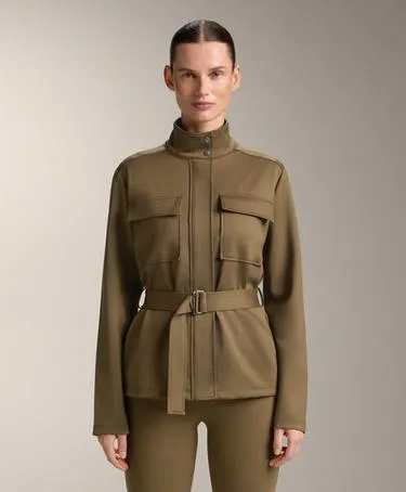 Куртка с эффектом неопрена и поясом