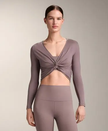 Футболка длиннорукавная многопозиционная с узелком из лиоцеллового смеси L30412163- Заказать в России