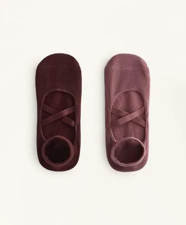 Oysho 2 пары носков из смесового хлопка с резинками для йоги и пилатеса