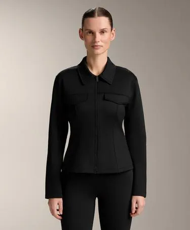 Куртка с эффектом неопрена в рубчик