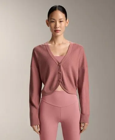 Вязаный кардиган в рубчик- Заказать в России