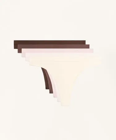 5 бесшовных трусов танга SEAMLESS из мягкой ткани- Заказать в России