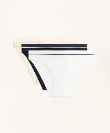 3 классических трусов в рубчик из смесового хлопка