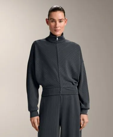 Куртка с асимметричной полосой из ткани с модалом- Заказать в России