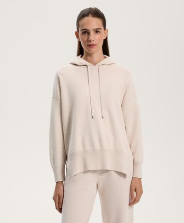 Zara Длинный вязаный свитер с капюшоном