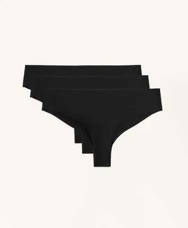 3 невидимых бразильских трусиков-слипов из полиамидного микса