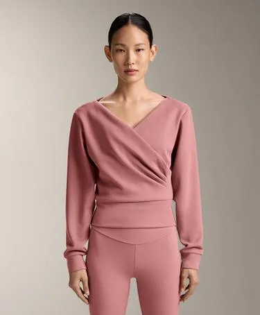 Свитшот с мягкими ребристыми вставками из модала PALE PINK- Заказать в России