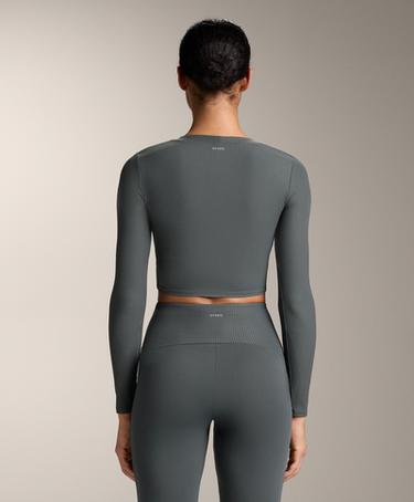 Zara Удобная футболка с длинным рукавом из рибаны COMFORTLUX