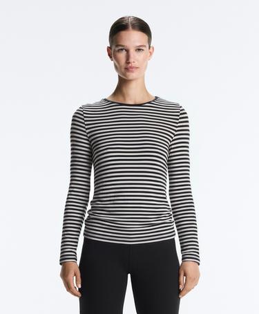 Zara Футболка с длинным рукавом в полоску, облегающий крой