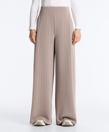 Zara Широкие полосатые брюки из мягкой ткани с модалом