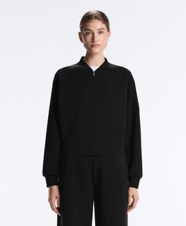 Zara Куртка-бомбер в полоску из мягкой ткани с модалом купить с доставкой.