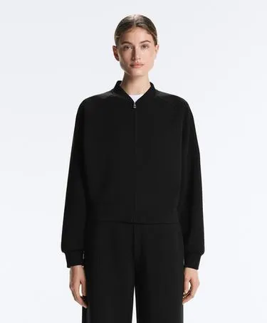 Куртка-бомбер в полоску из мягкой ткани с модалом- Заказать в России