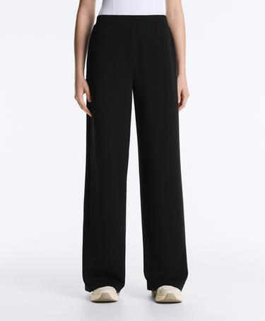 Zara Прямые полосатые брюки из мягкого модала